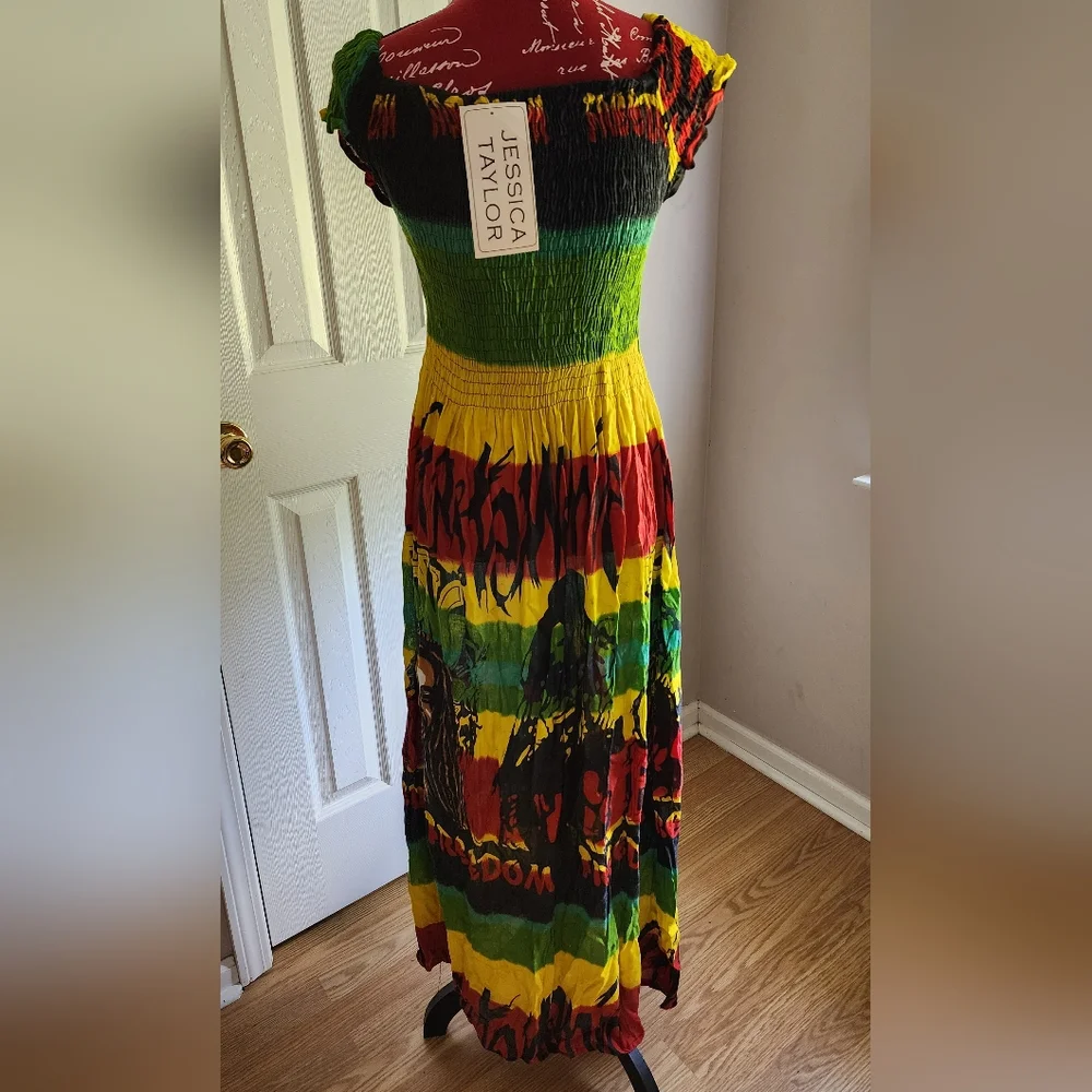 NWT Bob Marley Smocked Maxi Dress By: Jessica Taylor - Picture 2 of 7